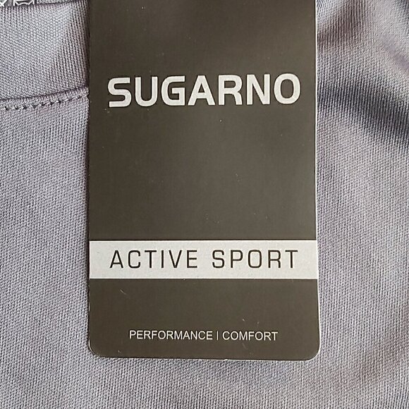 Sugarno Men's Gray Short Sleeve Active Sport 100% Polyester T-Shirt -Size Small - Picture 6 of 6